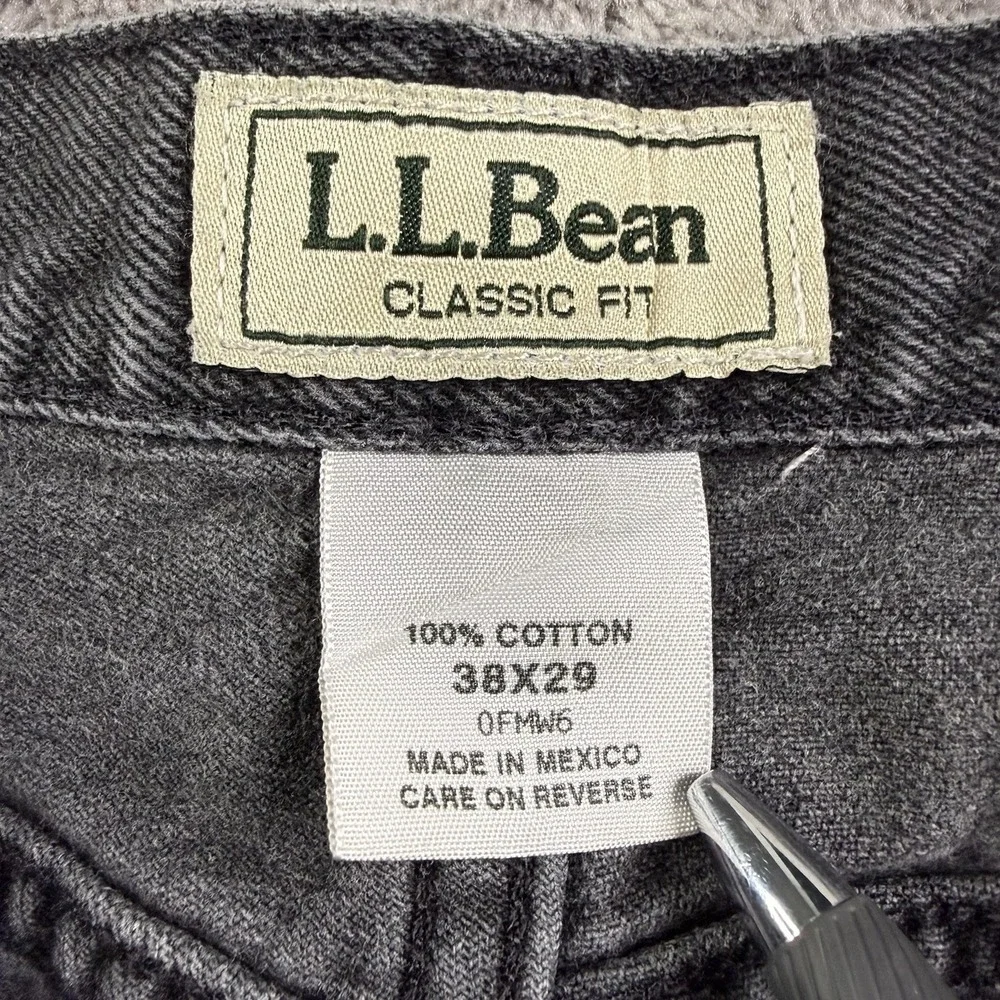 L.L.Bean Y2K Classic Fit Jeans Mens 38x29(fits 37x27) Gray Denim Straight Leg